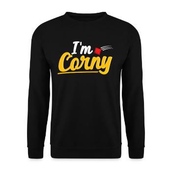 Lustiges Cornhole Corn Hole - Unisex Pullover - Schwarz - Vorne - Alina (178cm) & Michal (187cm)