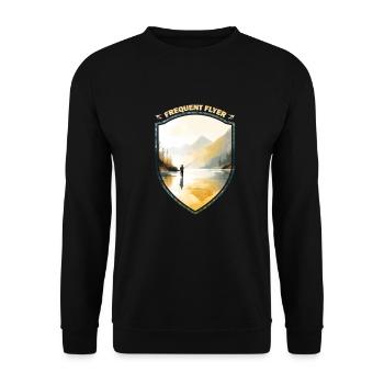 Fly Fishing Casting Art - A Canvas In Nature - Unisex Pullover - Schwarz - Vorne - Alina (178cm) & Michal (187cm)