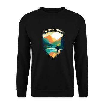 Fly Fishing Mountain Lake Perfect Cast Perfect - Unisex Pullover - Schwarz - Vorne - Alina (178cm) & Michal (187cm)