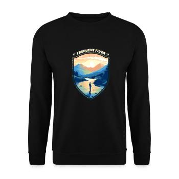 Fly Fishermen in Lake: Design for the Adventurous - Unisex Pullover - Schwarz - Vorne - Alina (178cm) & Michal (187cm)