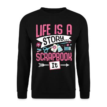 Scrapbooking Scrapbooker - Unisex Pullover - Schwarz - Vorne - Alina (178cm) & Michal (187cm)
