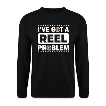 I've Got a Reel Problem - Retro Fly Fishing Reel - Unisex Pullover - Schwarz - Vorne - Alina (178cm) & Michal (187cm)