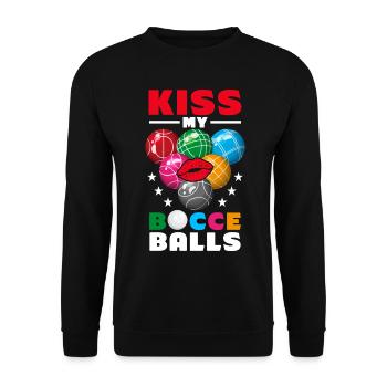 Drôle de joueur de pétanque - Sweat-shirt Unisexe - noir - Devant - Alina (178cm) & Michal (187cm)