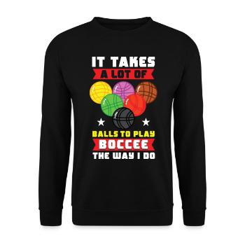 Drôle de joueur de pétanque - Sweat-shirt Unisexe - noir - Devant - Alina (178cm) & Michal (187cm)