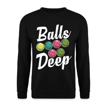 Drôle de joueur de pétanque - Sweat-shirt Unisexe - noir - Devant - Alina (178cm) & Michal (187cm)