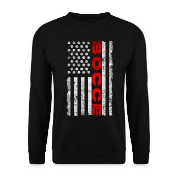 Bocce Ball Player USA Flag Patriotic - Unisex Sweatshirt - black - Front - Alina (178cm) & Michal (187cm)