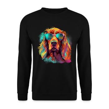 Irish Red Setter Hund Hunderasse - Unisex Pullover - Schwarz - Vorne - Alina (178cm) & Michal (187cm)