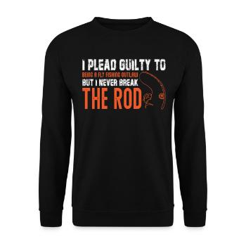 Funny Fly Fishing - Fly Fishing Outlaw, Never - Unisex Pullover - Schwarz - Vorne - Alina (178cm) & Michal (187cm)