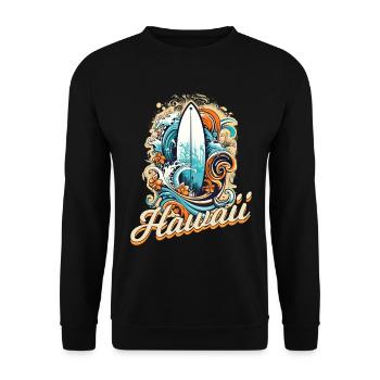Hawaii Surfen Surfing für Surfer - Unisex Pullover - Schwarz - Vorne - Alina (178cm) & Michal (187cm)