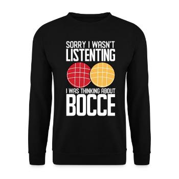 Drôle de joueur de pétanque - Sweat-shirt Unisexe - noir - Devant - Alina (178cm) & Michal (187cm)