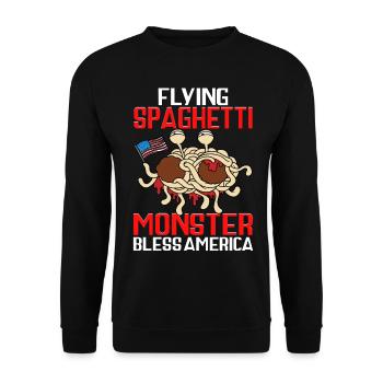 FSM Pastafarian - Unisex Pullover - Schwarz - Vorne - Alina (178cm) & Michal (187cm)