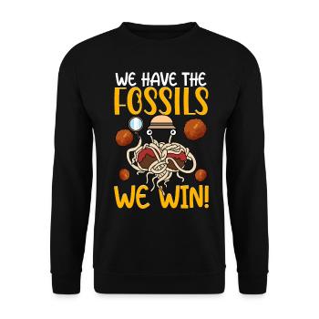 Fliegendes Spaghettimonster FSM - Unisex Pullover - Schwarz - Vorne - Alina (178cm) & Michal (187cm)