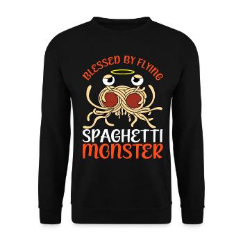 FSM Pastafarian - Unisex Pullover - Schwarz - Vorne - Alina (178cm) & Michal (187cm)