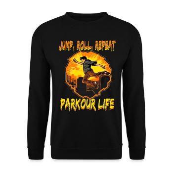 Parkour Le Parcour Freerunning Extremsport - Unisex Pullover - Schwarz - Vorne - Alina (178cm) & Michal (187cm)