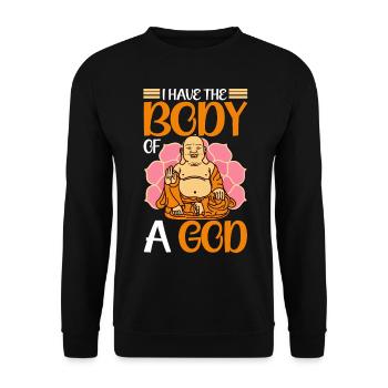 Buddhismus Buddhist Buddha - Unisex Pullover - Schwarz - Vorne - Alina (178cm) & Michal (187cm)