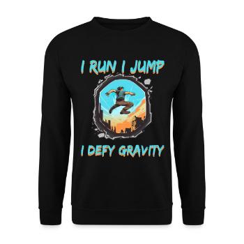 Parkour Le Parcour Freerunning Extremsport - Unisex Pullover - Schwarz - Vorne - Alina (178cm) & Michal (187cm)