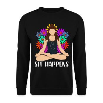 Meditation Meditieren - Unisex Pullover - Schwarz - Vorne - Alina (178cm) & Michal (187cm)