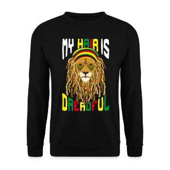Rastafari Rastafarian Rasta - Unisex Sweatshirt - black - Front - Alina (178cm) & Michal (187cm)