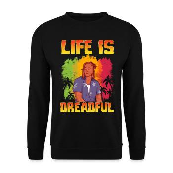 Rastafari Rastafarian Rasta - Unisex Pullover - Schwarz - Vorne - Alina (178cm) & Michal (187cm)