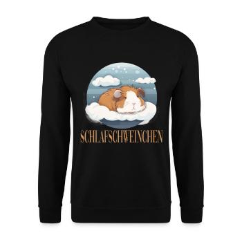 Meerschweinchen Schlafschweinchen - Unisex Pullover - Schwarz - Vorne - Alina (178cm) & Michal (187cm)