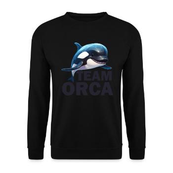 Team Orca - Embrace the Power of the Ocean's - Unisex Pullover - Schwarz - Vorne - Alina (178cm) & Michal (187cm)