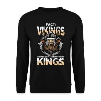 Vikings Are The Sixth Generation Of Kings - Unisex Pullover - Schwarz - Vorne - Alina (178cm) & Michal (187cm)