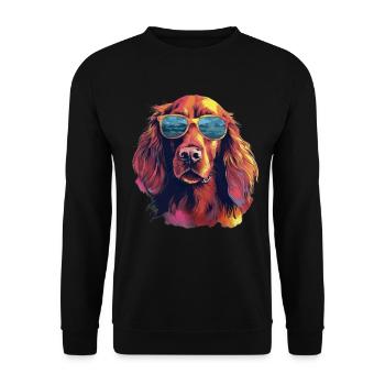 Irish Red Setter Hund Hunderasse - Unisex Pullover - Schwarz - Vorne - Alina (178cm) & Michal (187cm)