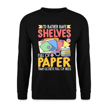 Scrapbooking Scrapbooker - Unisex Pullover - Schwarz - Vorne - Alina (178cm) & Michal (187cm)