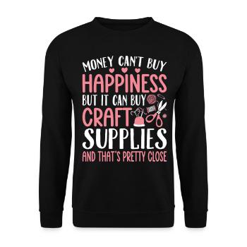 Crafting Crafter - Unisex Sweatshirt - black - Front - Alina (178cm) & Michal (187cm)