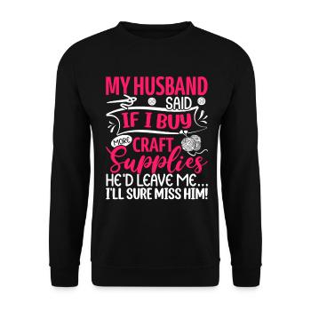 Crafting Crafter - Unisex Sweatshirt - black - Front - Alina (178cm) & Michal (187cm)