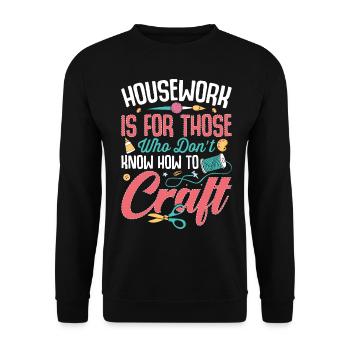 Crafting Crafter - Unisex Sweatshirt - black - Front - Alina (178cm) & Michal (187cm)