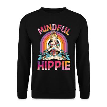 Meditation Yoga Peace Kindness Tie Dy - Unisex Sweatshirt - black - Front - Alina (178cm) & Michal (187cm)