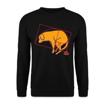 Fibonacci Goldener Schnitt Hund Meme - Unisex Pullover - Schwarz - Vorne - Alina (178cm) & Michal (187cm)