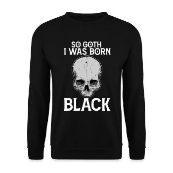 Funny Gothic skull - Unisex Sweatshirt - black - Front - Alina (178cm) & Michal (187cm)