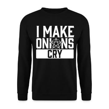 Funny Gothic Goth - Unisex Sweatshirt - black - Front - Alina (178cm) & Michal (187cm)