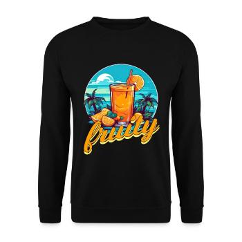 Fruity Summer Apfel Banane Orange Urlaub Meer - Unisex Pullover - Schwarz - Vorne - Alina (178cm) & Michal (187cm)