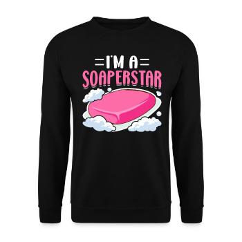 Fabrication de savon, savonnier, savonologue - Sweat-shirt Unisexe - noir - Devant - Alina (178cm) & Michal (187cm)