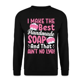 Soap Making, Soap Maker, Soapologist - Unisex Sweatshirt - black - Front - Alina (178cm) & Michal (187cm)