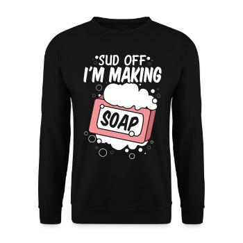 Soap Making, Soap Maker, Soapologist - Unisex Sweatshirt - black - Front - Alina (178cm) & Michal (187cm)