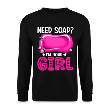 Fabrication de savon, savonnier, savonologue - Sweat-shirt Unisexe - noir - Devant - Alina (178cm) & Michal (187cm)