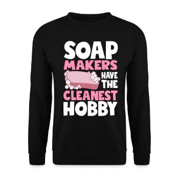 Fabrication de savon, savonnier, savonologue - Sweat-shirt Unisexe - noir - Devant - Alina (178cm) & Michal (187cm)
