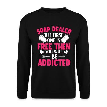 Soap Making, Soap Maker, Soapologist - Unisex Sweatshirt - black - Front - Alina (178cm) & Michal (187cm)