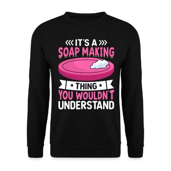 Soap manufacturer Soapologist - Unisex Sweatshirt - black - Front - Alina (178cm) & Michal (187cm)