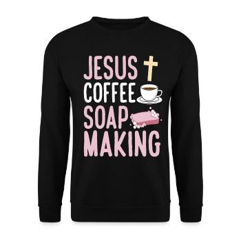 Soap manufacturer Soapologist - Unisex Sweatshirt - black - Front - Alina (178cm) & Michal (187cm)