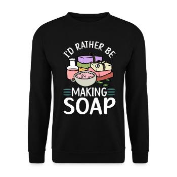 Fabrication de savon, savonnier, savonologue - Sweat-shirt Unisexe - noir - Devant - Alina (178cm) & Michal (187cm)
