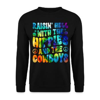 Tie dyeing peace - Unisex Sweatshirt - black - Front - Alina (178cm) & Michal (187cm)