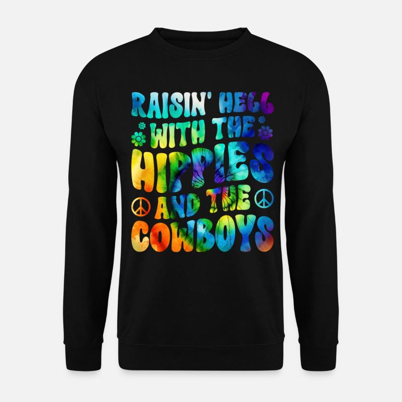 Krawattenfärbung Frieden - Unisex Pullover - Schwarz