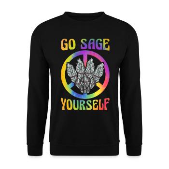 Hippie Peace Groovy - Sweat-shirt Unisexe - noir - Devant - Alina (178cm) & Michal (187cm)