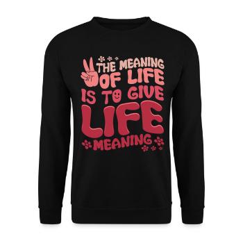 Hippie Retro Peace Kid - Unisex Sweatshirt - black - Front - Alina (178cm) & Michal (187cm)