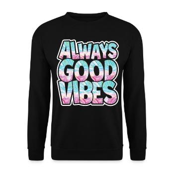 Hippie Peace Kindness - Unisex Sweatshirt - black - Front - Alina (178cm) & Michal (187cm)